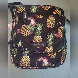 NWT Vera Bradley Black Tropical Print Mini Hipster Bag/crossbody